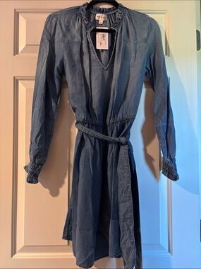 Cloth & Stone soft Denim-Style Belted Casual Dress